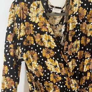 TALL women’s floral long sleeve wide leg jumpsuit